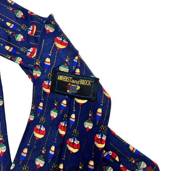 HOLIDAY CHRISTMAS ORNAMENT ALL OVER PRINT SILK MEN’S TIE - Picture 4 of 4